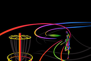 Disc golf player illustration vector