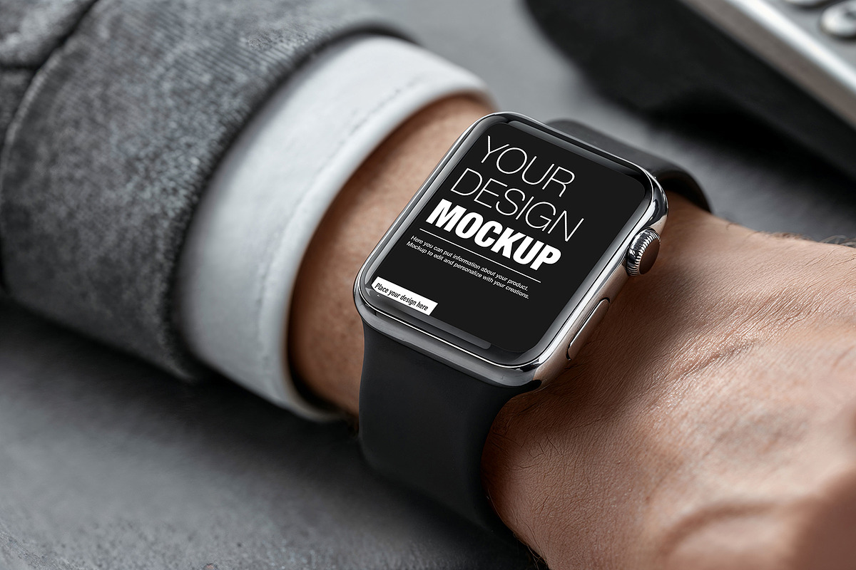 Wearable device mockup payment, a Wearable Device Mockup by OSORIOartist