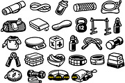 Hand Drawn Fitness Equipment Icon Pa, an Illustration by designvectx (Thumbnail 3 of 3)