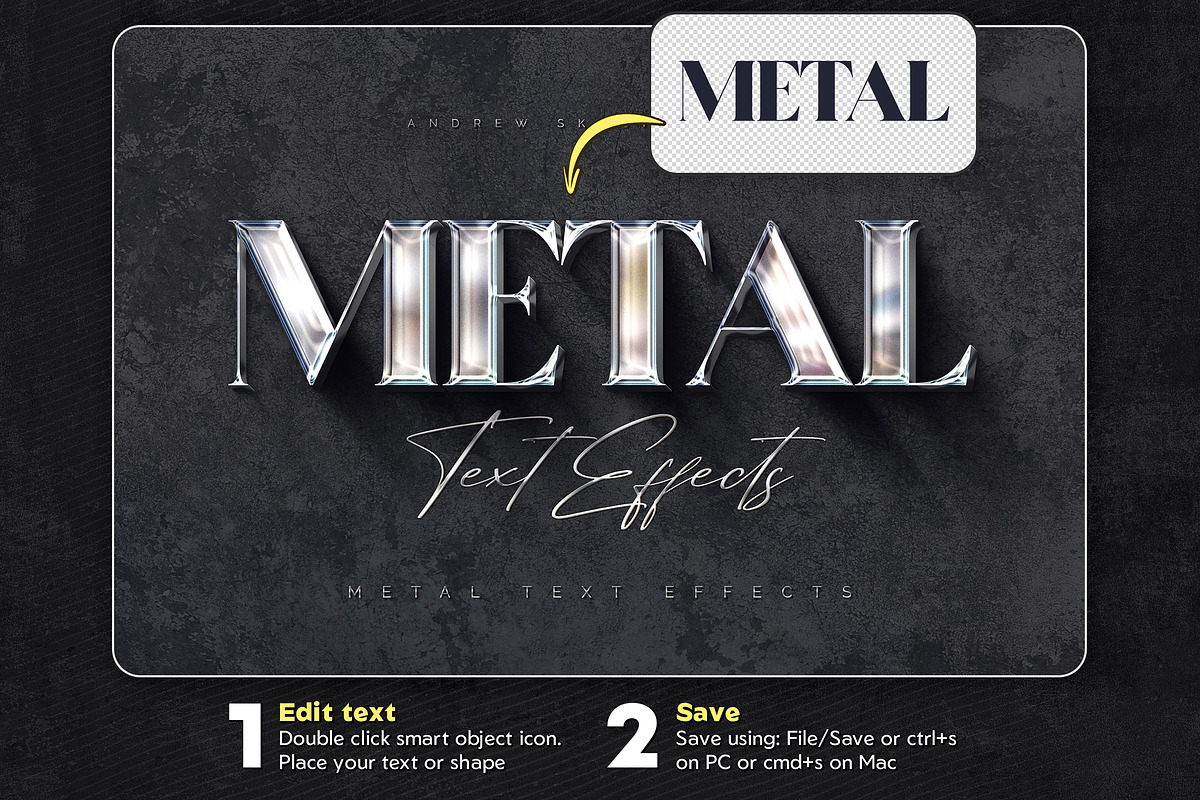 Polished Metal Text Effects, a Layer Style Add-On by Andrew Skoch Design (Photo 8 of 10)