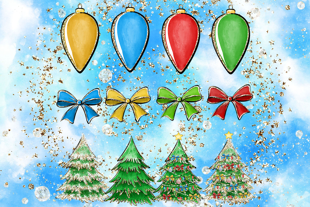 Ho-Ho-Ho christmas clipart set, a Decorative Illustration by JuliaStarArt-FantasyHome (Photo 3 of 10)