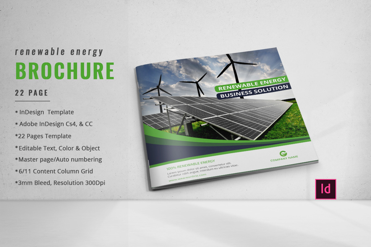 Renewable Energy Square Brochure, a Brochure Template by design_pick (Photo 1 of 13)
