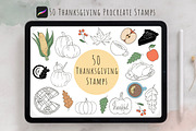 Thanksgiving Procreate Stamps, a Brush Add-On by Mari_Caliart (Thumbnail 1 of 8)