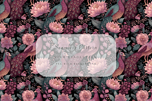 Peacock Pattern Seamless, a Decorative Illustration by Pati Charm Studio