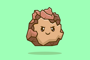 Cute Rock Earth Element Cartoon, an Object Illustration by Catalyst Labs