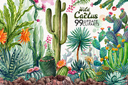 Watercolor Cactuses, an Illustration by Graphobia (Thumbnail 1 of 9)