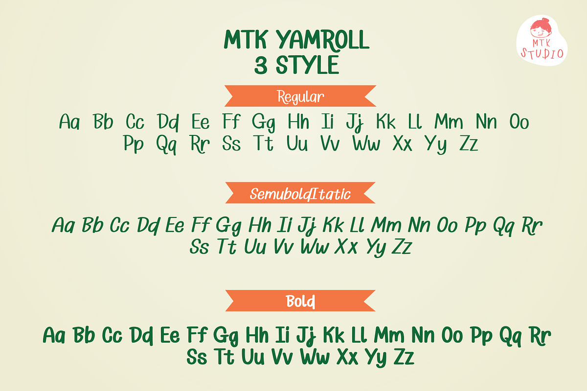 MTKYamroll Font - Cute Handwriting, a Handwritten Font by MTK Studio (Photo 2 of 6)