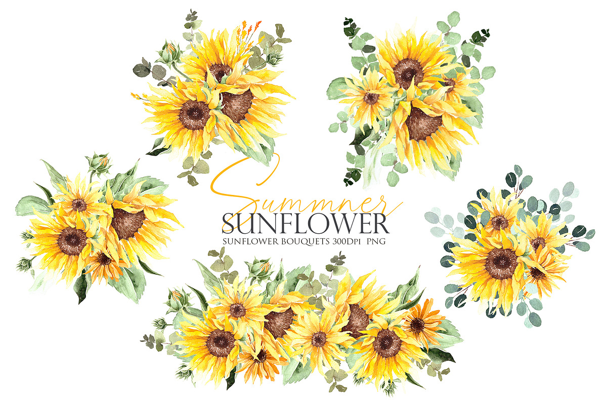 Watercolor flower - Summer Sunflower, an Illustration by Beigetime (Photo 3 of 9)