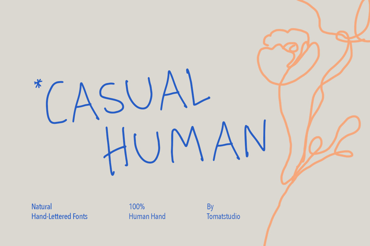 Casual Human Fonts, a Handwritten Font by tomatstudio (Photo 1 of 6)