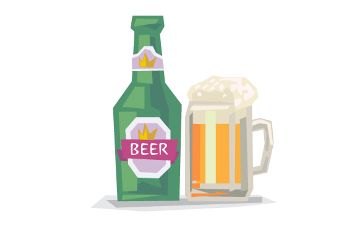 bottle of beer, a Food Illustration by Mongkees