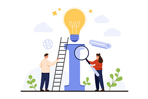 Information Search and Knowledge, an Education Illustration by Flashvector