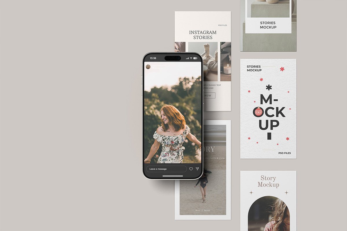 Instagram Stories Mockup, an iPhone Mockup by graphicpages (Photo 13 of 15)