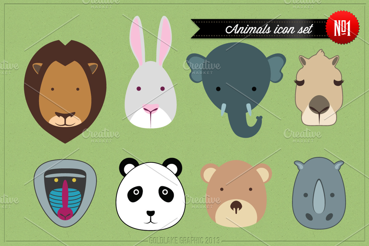 GL Animals Icon Set #1, an Animal Illustration by GOLDLAKE GRAPHIC (Photo 3 of 4)