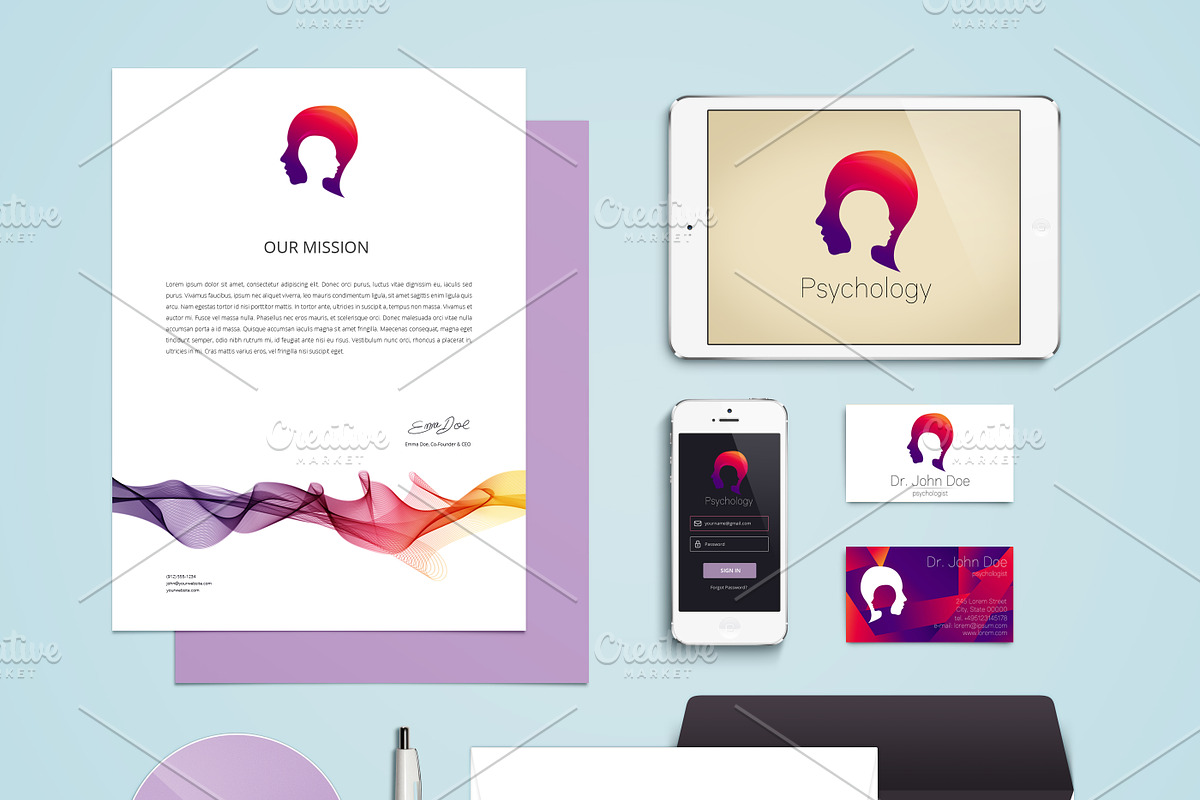 Branding Identity for Psychology, a Branding & Logo Template by Wittmann (Photo 1 of 5)