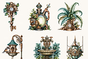 Steampunk Forest Clipart Bundle, a Seasonal Illustration by BusyDaydesign (Thumbnail 4 of 9)