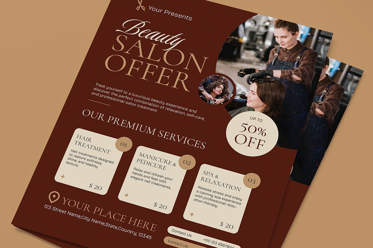 Salon Offer Flyer, a Flyer Template by graphicook (Photo 2 of 3)