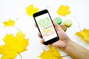 Mock-Up Phone 7 Autumn Macarons 9in1, an iPhone Mockup by EmilGuseinov (Thumbnail 3 of 9)