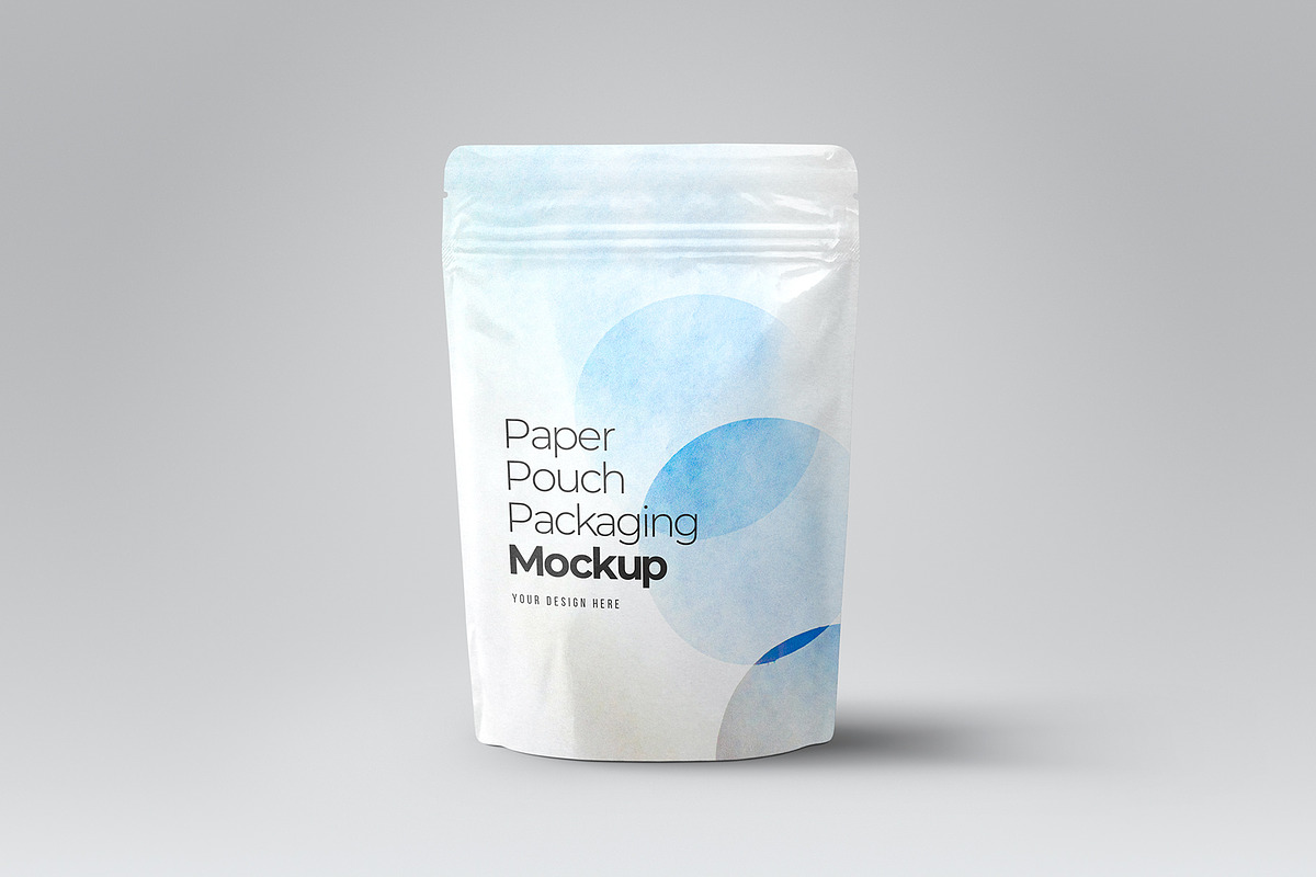 Paper Pouch Packaging Mockup, a Packaging Mockup by Aurora Graphics (Photo 1 of 5)