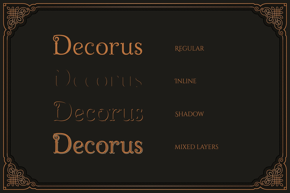 Decorus - Layered Font & Ornaments preview 5