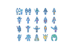 cosplay comic movie anime icons hand, an Object Illustration by pikepicture