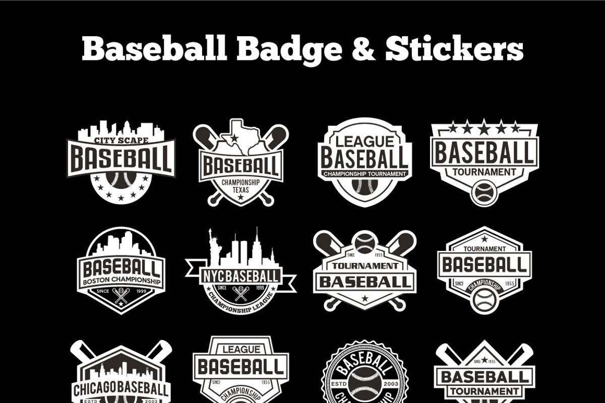 Baseball Badge & Stickers Vol3, a Branding & Logo Template by shazi (Photo 2 of 18)