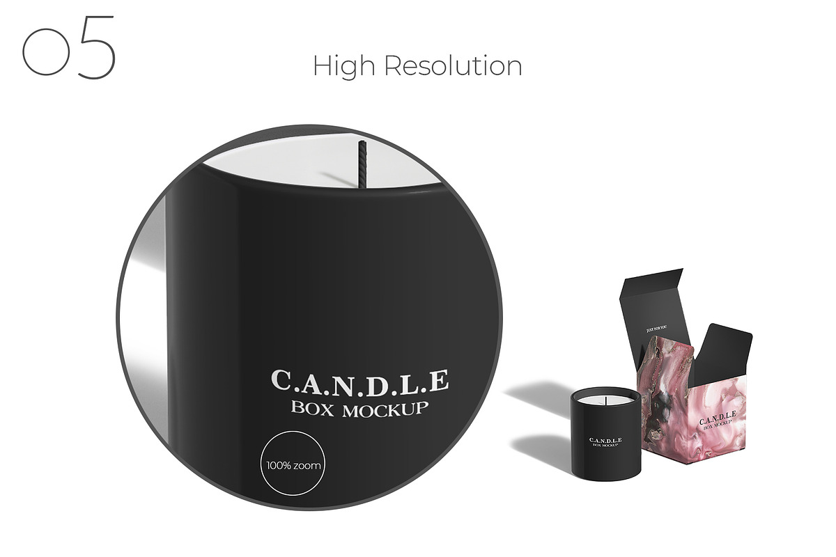 Candle With Cube Box Package Mockup, a Packaging Mockup by Sheikhadesign (Photo 6 of 12)