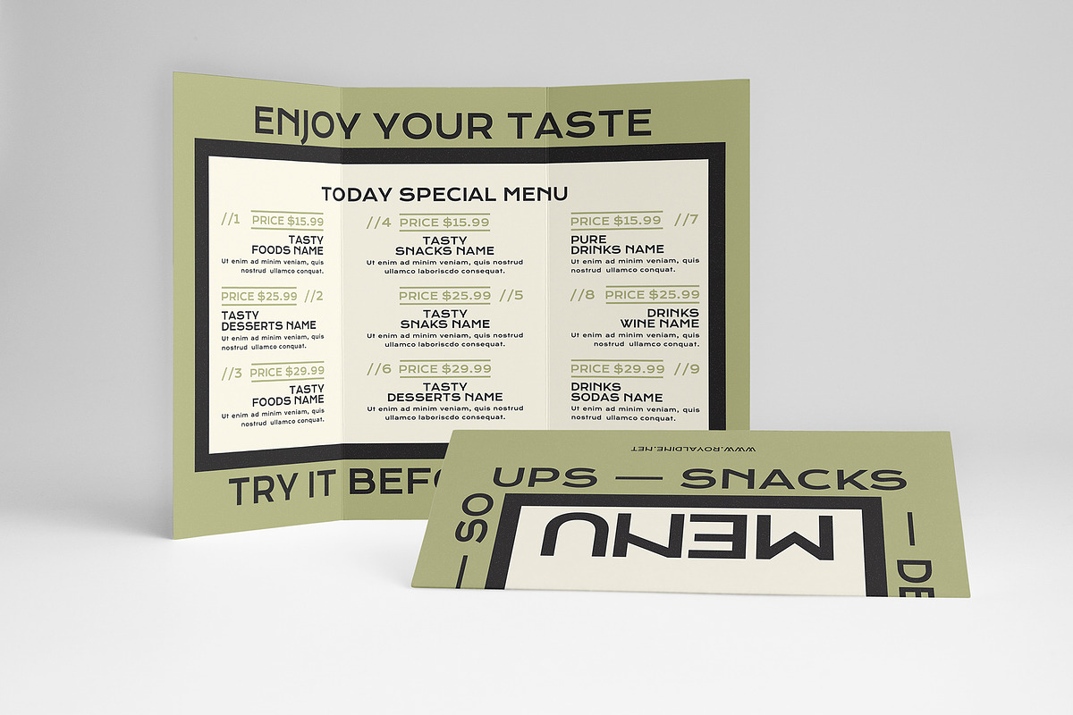 Trifold Menu Template, a Brochure Template by Designsoul14 (Photo 1 of 6)