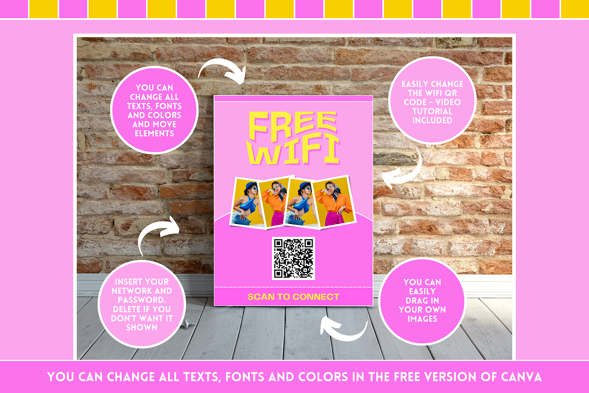Purple WiFi QR Code Sign, a Flyer Template by SunshineStudioBoutique (Photo 8 of 11)