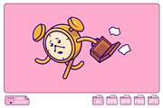 Cute Late Clock Employee Cartoon, an Object Illustration by Artstorystudio (Thumbnail 1 of 3)