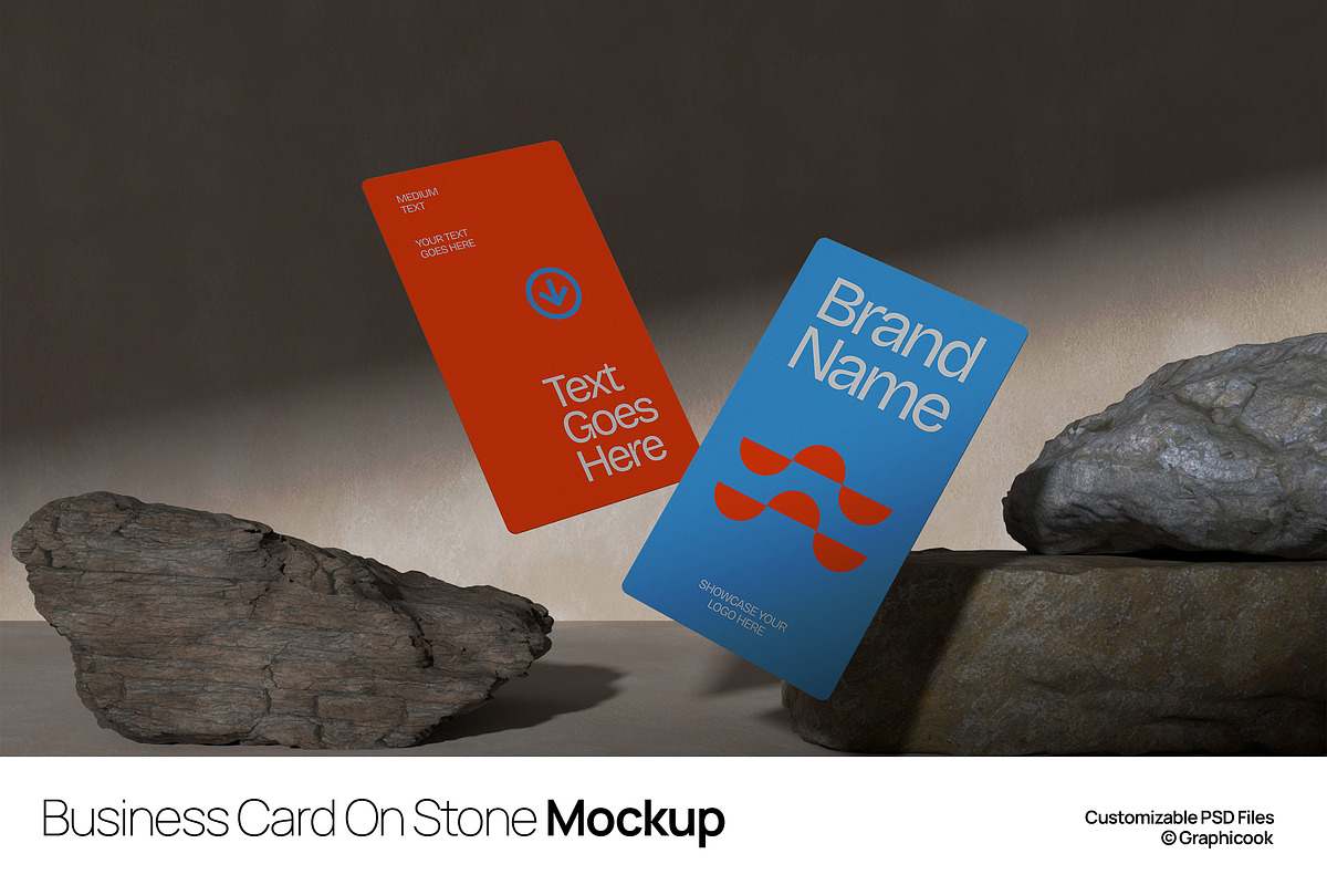 Business Card On Stone Mockup, a Product Mockup by graphicook (Photo 1 of 4)