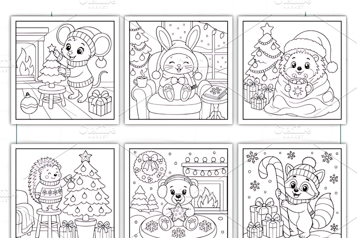 Bold Easy Christmas Hygge Coloring, a Seasonal Illustration by Coco Bloom (Photo 3 of 3)