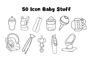 Baby Stuff Icon In Outline