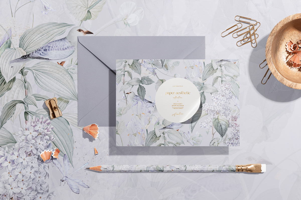 Lilac Pastel Spring Flower Pattern, a Pattern Graphic by paper aesthetic (Photo 5 of 8)