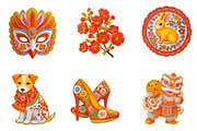 Chinese New Year Clipart, an Illustration by CreationArt (Thumbnail 2 of 6)