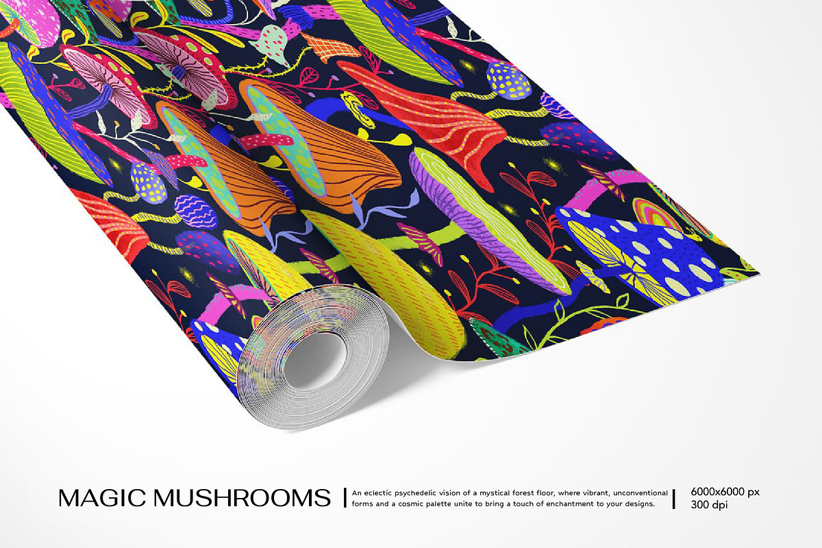 Magic Mushrooms, a Pattern Graphic by Alona Savchuk (Photo 3 of 7)