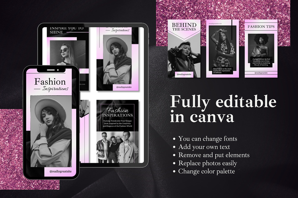 50 Fashion Stories Canva Templates, a Templates & Theme by TemplateCastleStore (Photo 10 of 10)