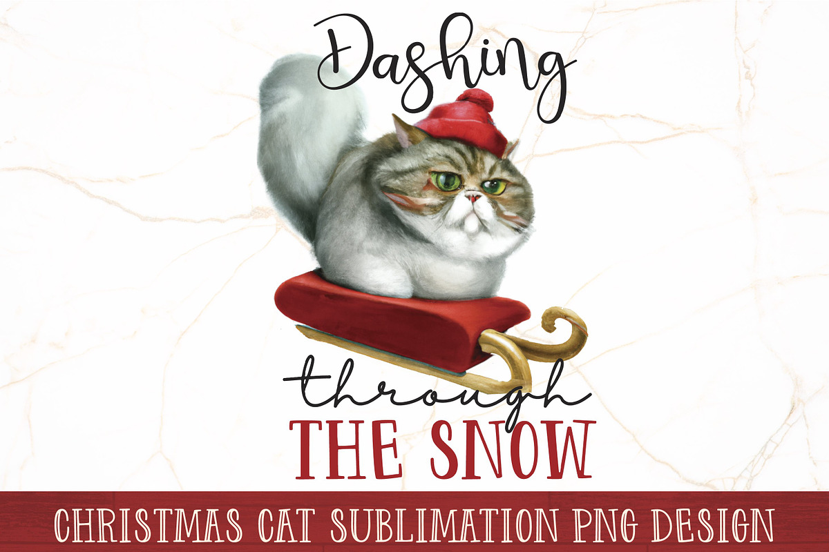 Christmas Cat Sublimation Bundle, an Animal Illustration by RossiGalleria (Photo 5 of 11)
