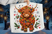 Funny Christmas Highland Cow PNG, a Seasonal Illustration by Canvas Craft (Thumbnail 1 of 6)