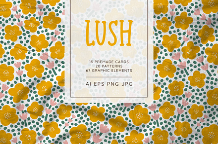 Lush – Floral Patterns & Clipart