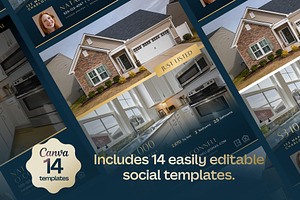 Navy & Gold Realtor Canva Templates, a Social Media Template by Evan Olsen Studios
