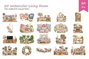 Watercolor Living Room Clipart, a Decorative Illustration by BerryPieArt (Thumbnail 2 of 4)