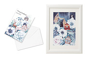 Deer Town. Christmas floral card set, an Animal Illustration by Eisfrei (Thumbnail 2 of 7)