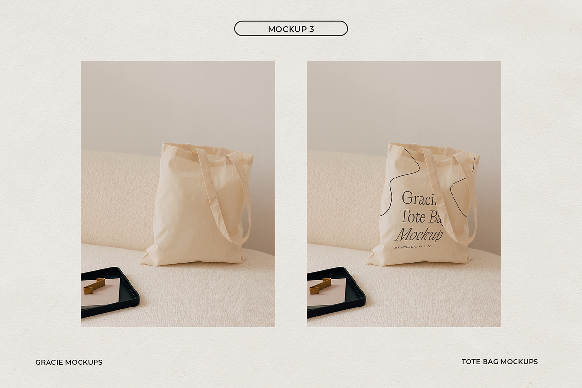 Aesthetic Tote Bag Mockups - Gracie, a Packaging Mockup by HelloKarla (Photo 5 of 5)