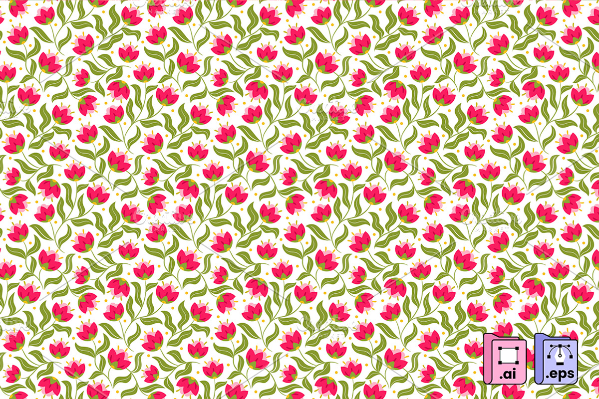 Charming Pink Tulip Pattern, a Pattern Graphic by MISS CHATZ (Photo 1 of 3)