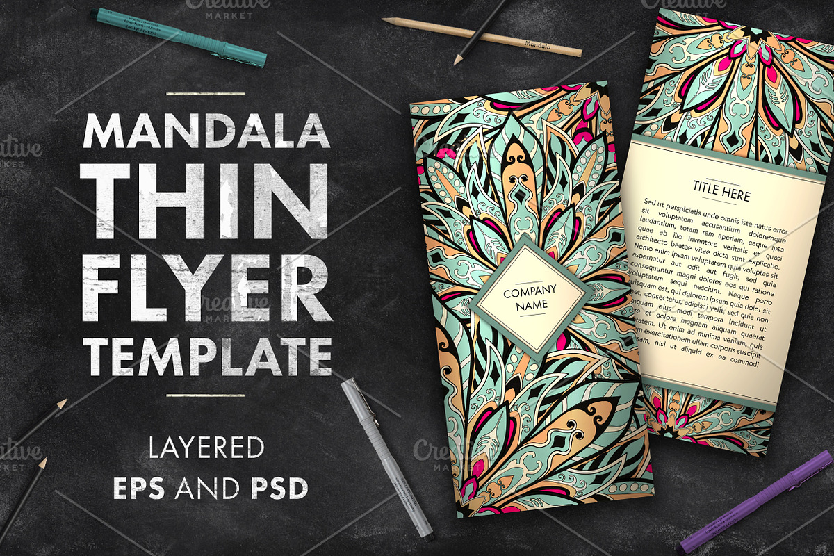 Mandala flyer template 02, a Flyer Template by Maria_So