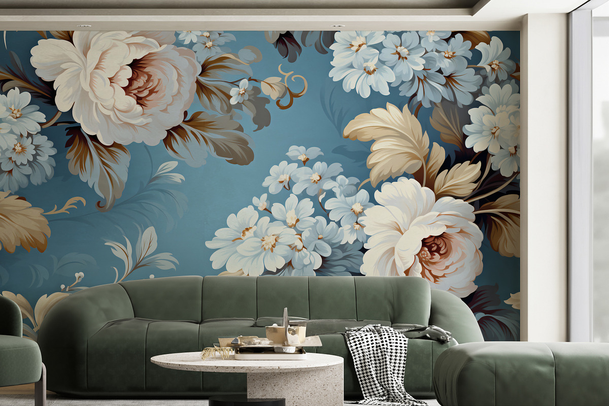 Baroque seamless hand drawn flowers, a Wallpaper Graphic by Muzi pear studio (Photo 5 of 12)