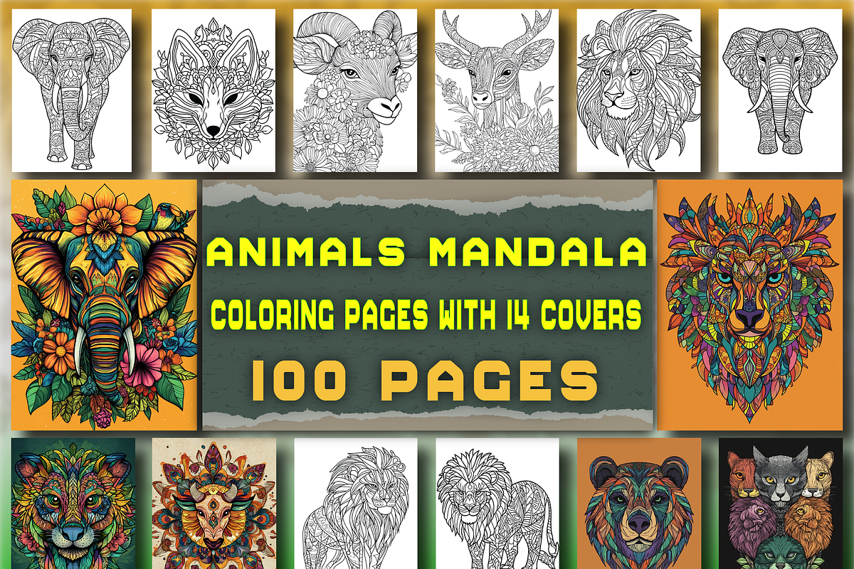 Animals Mandala Coloring Pages, an Animal Illustration by Coco Bloom (Photo 1 of 4)
