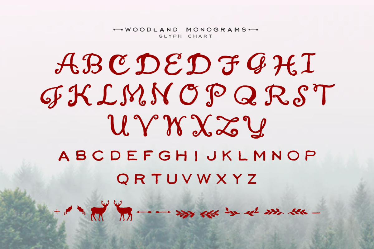 Woodland Monograms Font preview 2