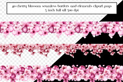Cherry Blossom Seamless Borders, an Object Graphic by AllTheKewtClipart (Thumbnail 2 of 10)