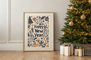 Vintage Linocut Christmas Kit, a Seasonal Illustration by DariSmartArt (Thumbnail 2 of 18)